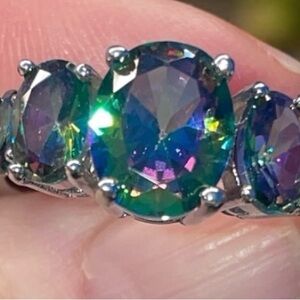 5 Stone Mystic Topaz Ring (Almost a Size 9)